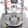 HZPK semi-automatic 4 heads glass plastic metal jar bottle cans vacuum capping sealing machine